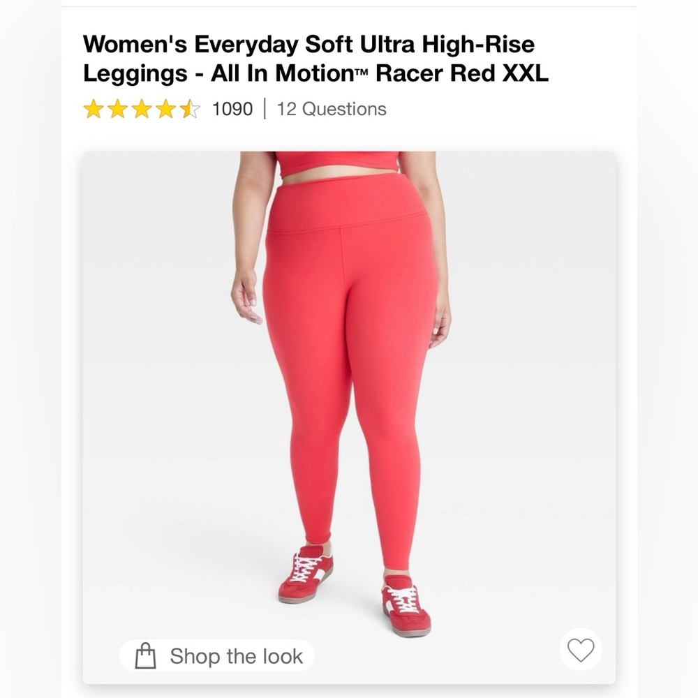 New With Tags Target All In Motion Ultra High Rise Red Leggings
